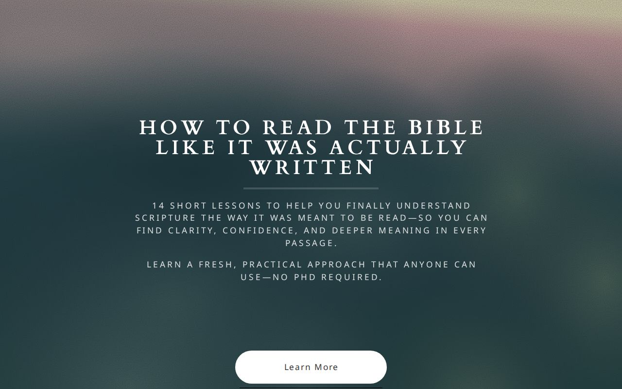 How to Read the Bible Course